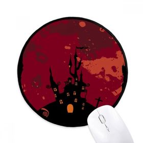 Dıythinker Kale Hayalet Korku Cadılar Bayramı Kabak Yuvarlak Kaymaz Mouse Pad