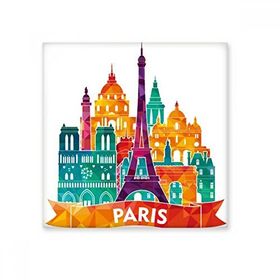Dıythinker Kalesi Paris Fransa Eyfel Kulesi Ulusal Bayrak Mimarisi Özel Manzara İllüstrasyon Desen 15x15 cm Seramik Karo