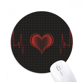 Dıythinker Kalp Elektrokardiyogram Tasarım Baskılı Yuvarlak Kaymaz Kauçuk Mouse Pad