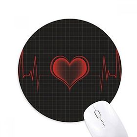 Dıythinker Kalp Elektrokardiyogram Tasarım Baskılı Yuvarlak Kaymaz Kauçuk Mouse Pad