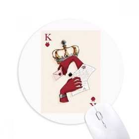 Dıythinker Kalp K Kartları Desenli Baskılı Yuvarlak Kaymaz Kauçuk Mouse Pad