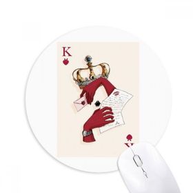Dıythinker Kalp K Kartları Desenli Baskılı Yuvarlak Kaymaz Kauçuk Mouse Pad
