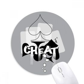 Dıythinker Kalp Kartları Kumar Aletleri Desen Baskılı Yuvarlak Kaymaz Kauçuk Mouse Pad