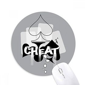 Dıythinker Kalp Kartları Kumar Aletleri Desen Baskılı Yuvarlak Kaymaz Kauçuk Mouse Pad