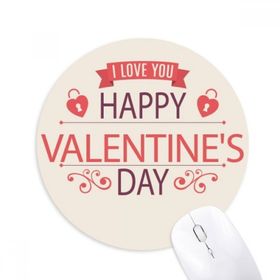 Dıythinker Kalp Kilit Mutlu Sevgililer Günü Aşk Baskılı Yuvarlak Kaymaz Kauçuk Mouse Pad