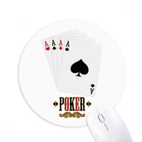 Dıythinker Kalp Kürek Elmas Kulüp A Desen Baskılı Yuvarlak Kaymaz Kauçuk Mouse Pad