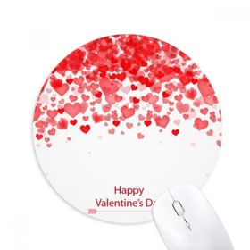 Dıythinker Kalpler Çiçekler Mutlu Sevgililer Günü Baskılı Yuvarlak Kaymaz Kauçuk Mouse Pad