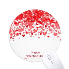 Dıythinker Kalpler Çiçekler Mutlu Sevgililer Günü Baskılı Yuvarlak Kaymaz Kauçuk Mouse Pad