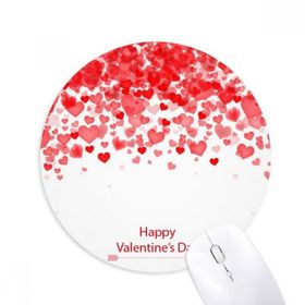 Dıythinker Kalpler Çiçekler Mutlu Sevgililer Günü Baskılı Yuvarlak Kaymaz Kauçuk Mouse Pad