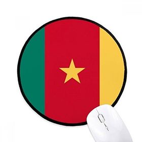 Dıythinker Kamerun Ulusal Bayrağı Afrika Ülke Yuvarlak Kaymaz Mouse Pad