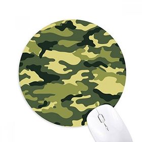 Dıythinker Kamuflaj Çizgi Sanat Tahıl İllüstrasyon Desen Baskılı Yuvarlak Kaymaz Kauçuk Mouse Pad