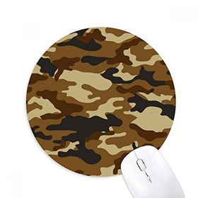 Dıythinker Kamuflaj Çizgi Sanat Tahıl İllüstrasyon Desen Baskılı Yuvarlak Kaymaz Kauçuk Mouse Pad