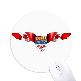 Dıythinker Kanada Bayrağı Ulusal Amblem Baskılı Yuvarlak Kaymaz Kauçuk Mouse Pad