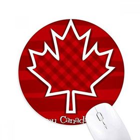 Dıythinker Kanada Günü 4 Temmuz Kare Akçaağaç Yaprağı Baskılı Yuvarlak Kaymaz Kauçuk Mouse Pad