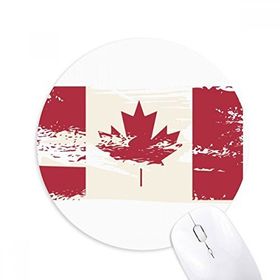 Dıythinker Kanada Lezzeti Siyah ve Kırmızı Desenli Baskılı Yuvarlak Kaymaz Kauçuk Mouse Pad