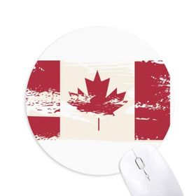 Dıythinker Kanada Lezzeti Siyah ve Kırmızı Desenli Baskılı Yuvarlak Kaymaz Kauçuk Mouse Pad