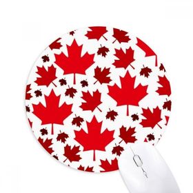 Dıythinker Kanada Lezzeti Yaprakları Kanada Akçaağaç Bayrağı Baskılı Yuvarlak Kaymaz Kauçuk Mouse Pad