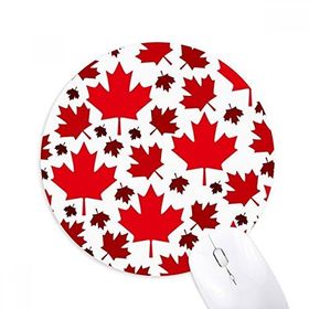 Dıythinker Kanada Lezzeti Yaprakları Kanada Akçaağaç Bayrağı Baskılı Yuvarlak Kaymaz Kauçuk Mouse Pad