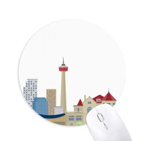Dıythinker Kanada Simgesi ve Şehir TV Kulesi Baskılı Yuvarlak Kaymaz Kauçuk Mouse Pad