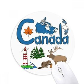 Dıythinker Kanada Ulusal Simge Simgesi Desenli Baskılı Yuvarlak Kaymaz Kauçuk Mouse Pad
