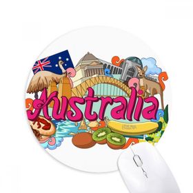 Dıythinker Kanguru Limanı Köprüsü Avustralya Grafiti Baskılı Yuvarlak Kaymaz Kauçuk Mouse Pad
