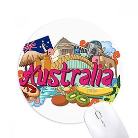 Dıythinker Kanguru Limanı Köprüsü Avustralya Grafiti Baskılı Yuvarlak Kaymaz Kauçuk Mouse Pad