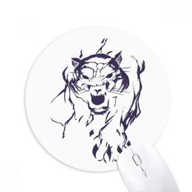 Dıythinker Kaplan Kral Hayvan Vahşi Baskılı Yuvarlak Kaymaz Kauçuk Mouse Pad