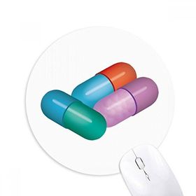 Dıythinker Kapsül Hap Sağlık Bakım Ürünleri Desen Baskılı Yuvarlak Kaymaz Kauçuk Mouse Pad