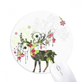 Dıythinker Kar Tanesi Fener Geyik Baskılı Yuvarlak Kaymaz Kauçuk Mouse Pad