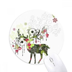 Dıythinker Kar Tanesi Fener Geyik Baskılı Yuvarlak Kaymaz Kauçuk Mouse Pad