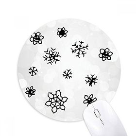 Dıythinker Kar Tanesi Hava Elle Boyanmış Desen Baskılı Yuvarlak Kaymaz Kauçuk Mouse Pad