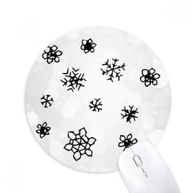 Dıythinker Kar Tanesi Hava Elle Boyanmış Desen Baskılı Yuvarlak Kaymaz Kauçuk Mouse Pad