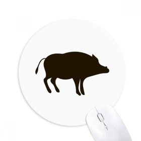 Dıythinker Kara Domuz Sevimli Hayvan Portrayal Baskılı Yuvarlak Kaymaz Kauçuk Mouse Pad