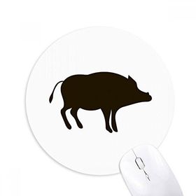 Dıythinker Kara Domuz Sevimli Hayvan Portrayal Baskılı Yuvarlak Kaymaz Kauçuk Mouse Pad