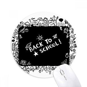 Dıythinker Kara Tahta Grafiti Okul Tarzı Silüet Baskılı Yuvarlak Kaymaz Kauçuk Mouse Pad