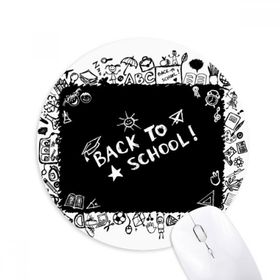 Dıythinker Kara Tahta Grafiti Okul Tarzı Silüet Baskılı Yuvarlak Kaymaz Kauçuk Mouse Pad