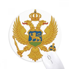 Dıythinker Karadağ Avrupa Ulusal Amblem Baskılı Yuvarlak Kaymaz Kauçuk Mouse Pad