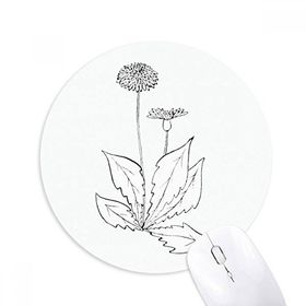 Dıythinker Karahindiba Çiçek Bitki Yaprakları Baskılı Yuvarlak Kaymaz Kauçuk Mouse Pad