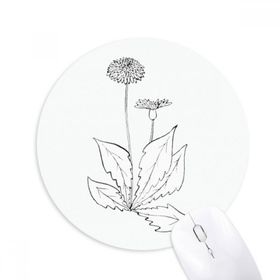 Dıythinker Karahindiba Çiçek Bitki Yaprakları Baskılı Yuvarlak Kaymaz Kauçuk Mouse Pad