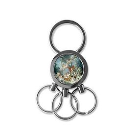 Dıythinker Karakter Yağlı Boya Bebek Meleği Antik Avrupa Sanat İllüstrasyon Desen Metal Anahtarlık