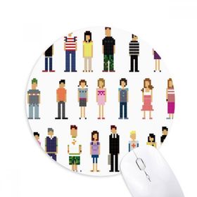 Dıythinker Karakterleri Çiftler Piksel Baskılı Yuvarlak Kaymaz Kauçuk Mouse Pad