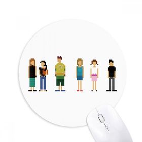 Dıythinker Karakterleri Piksel Baskılı Yuvarlak Kaymaz Kauçuk Mouse Pad