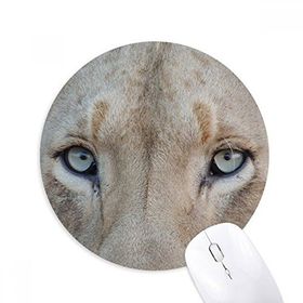 Dıythinker Karasal Organizma Vahşi Hayvan Beyaz Aslan Baskılı Yuvarlak Kaymaz Kauçuk Mouse Pad
