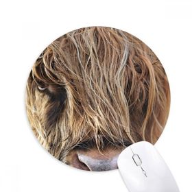 Dıythinker Karasal Organizma Vahşi Hayvan Bufalo Baskılı Yuvarlak Kaymaz Kauçuk Mouse Pad