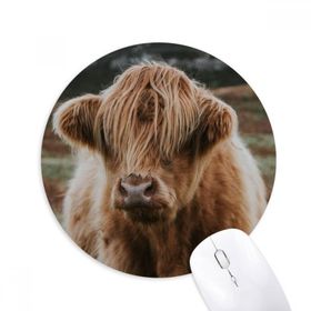 Dıythinker Karasal Organizma Vahşi Hayvan Bufalo Baskılı Yuvarlak Kaymaz Kauçuk Mouse Pad