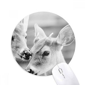 Dıythinker Karasal Organizma Vahşi Hayvan Geyik Baskılı Yuvarlak Kaymaz Kauçuk Mouse Pad