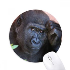 Dıythinker Karasal Organizma Vahşi Hayvan Şempanze Baskılı Yuvarlak Kaymaz Kauçuk Mouse Pad