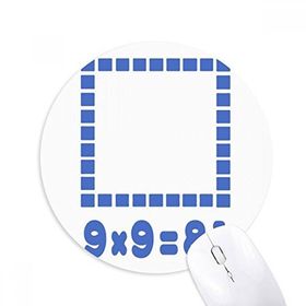 Dıythinker Kare Alan Mavi İllüstrasyon Desen Baskılı Yuvarlak Kaymaz Kauçuk Mouse Pad