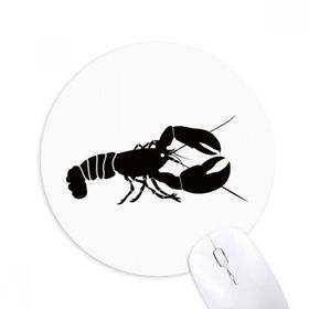 Dıythinker Karides Deniz Yaşamı Siyah İllüstrasyon Baskılı Yuvarlak Kaymaz Kauçuk Mouse Pad