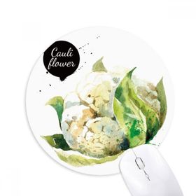Dıythinker Karnabahar Sebze Lezzetli Sağlıklı Suluboya Baskılı Yuvarlak Kaymaz Kauçuk Mouse Pad